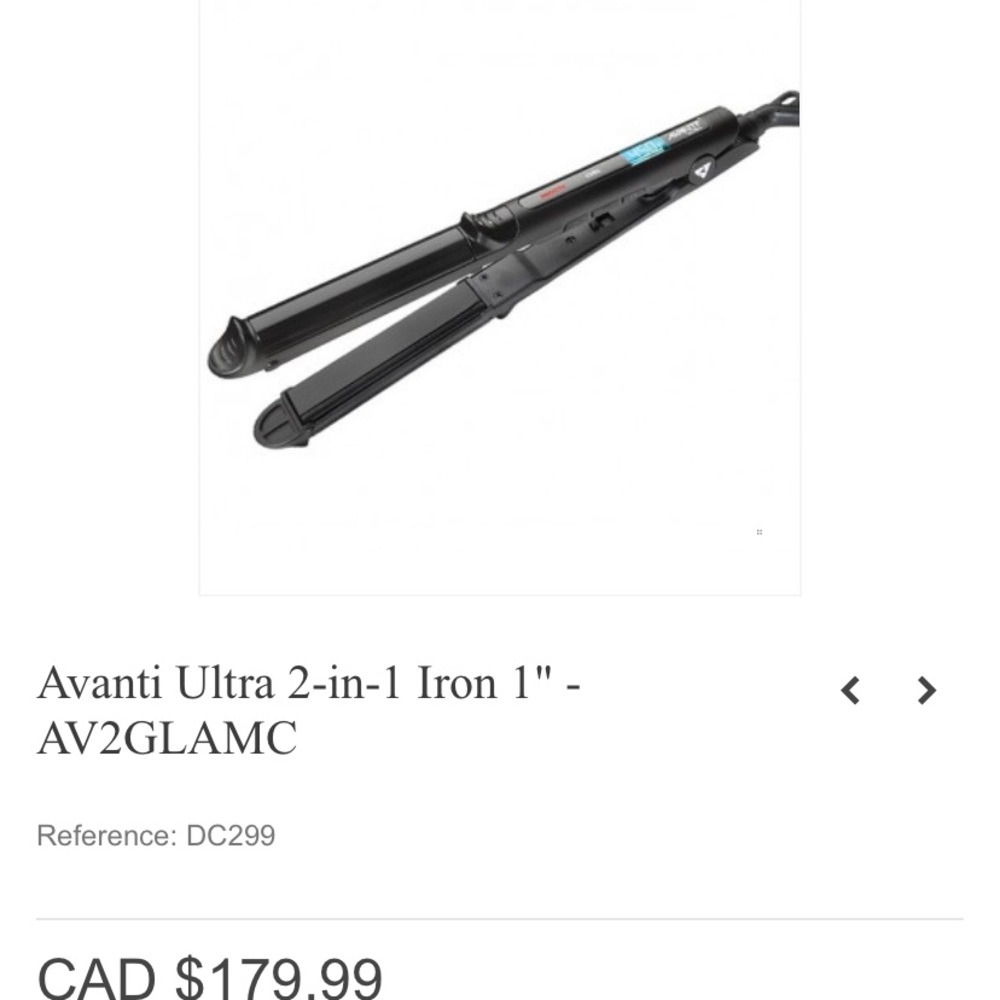 Avanti Ultra 2 in 1 ceramic tourmaline iron 1”